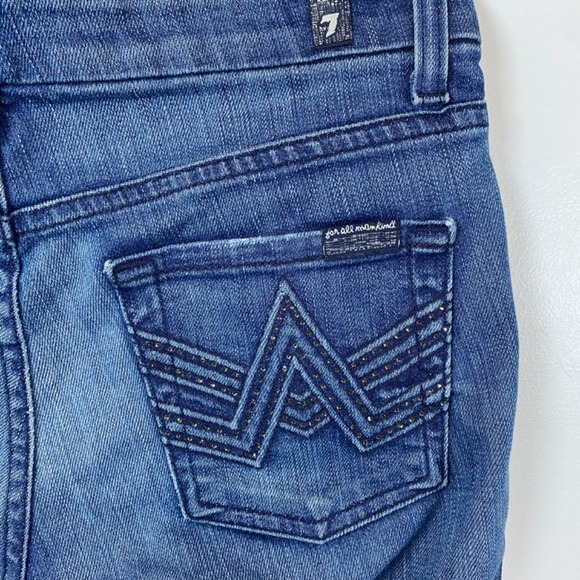 Seven 7 For All Mankind Jeans‎ Womens 25 dark Blue Denim Flare 'A' Pocket - Picture 1 of 5